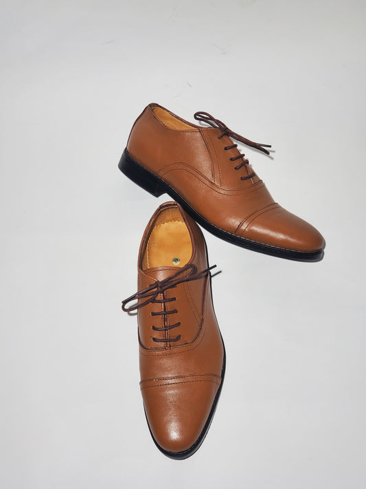 Double Stitched Cap Toe Oxford Shoe