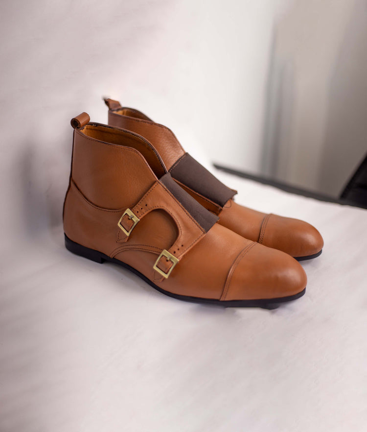 Double Strap Cap Toe Boot